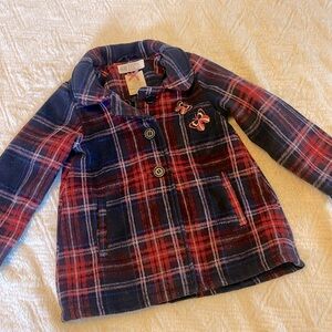 H&M Toddler Plaid Butterfly Pea Coat